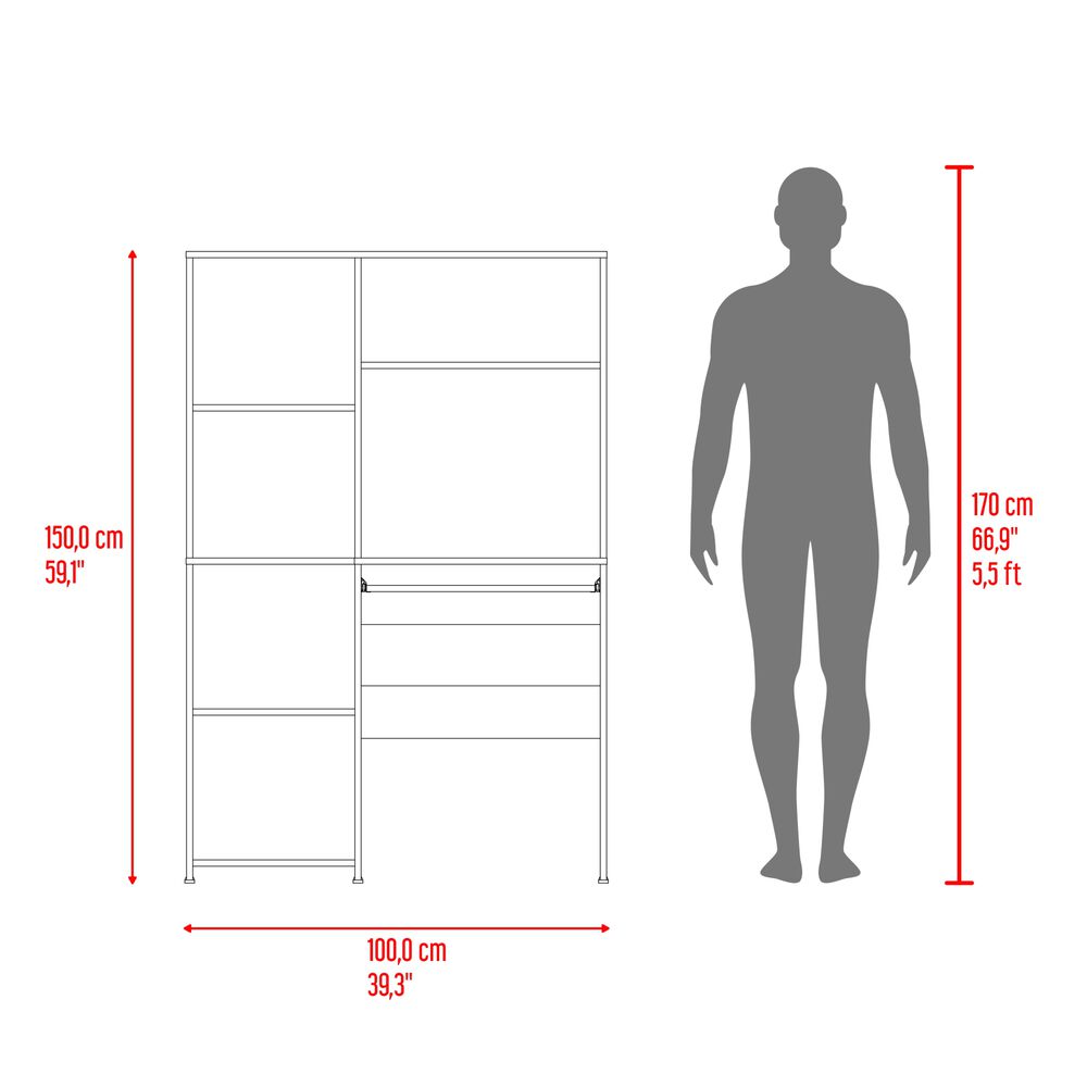 Escritorio Con Portateclado Y Biblioteca Incorporada 150x100x40 Cm image number 7.0