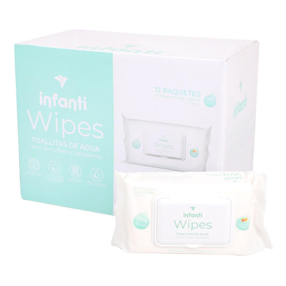 Caja 12 Paquetes De Toallitas De Agua Baby Wipes Infanti image number 1.0