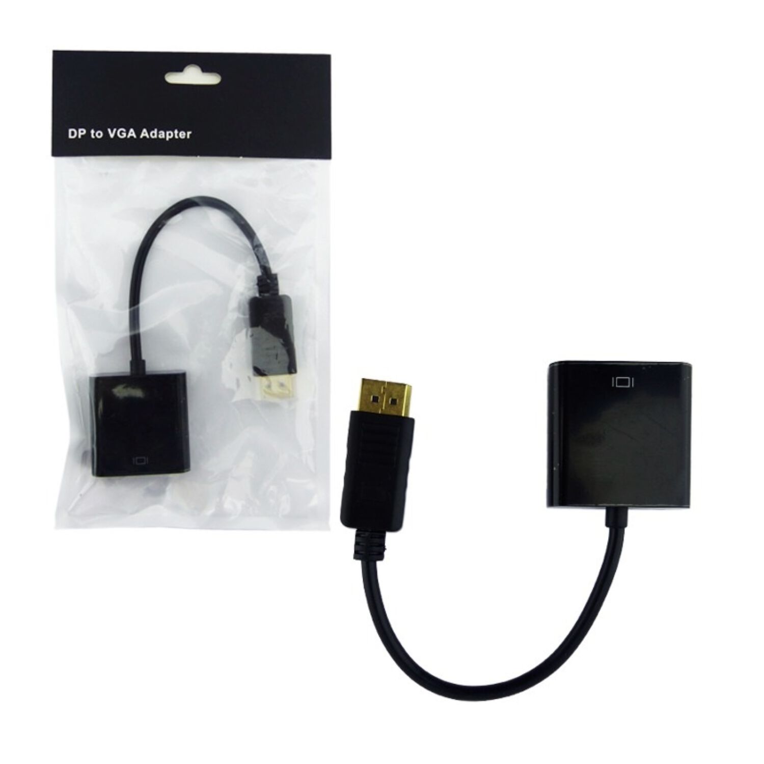 Convertidor Cable De Display Port Macho A Vga Hembra Negro En Bolsa image number 2.0