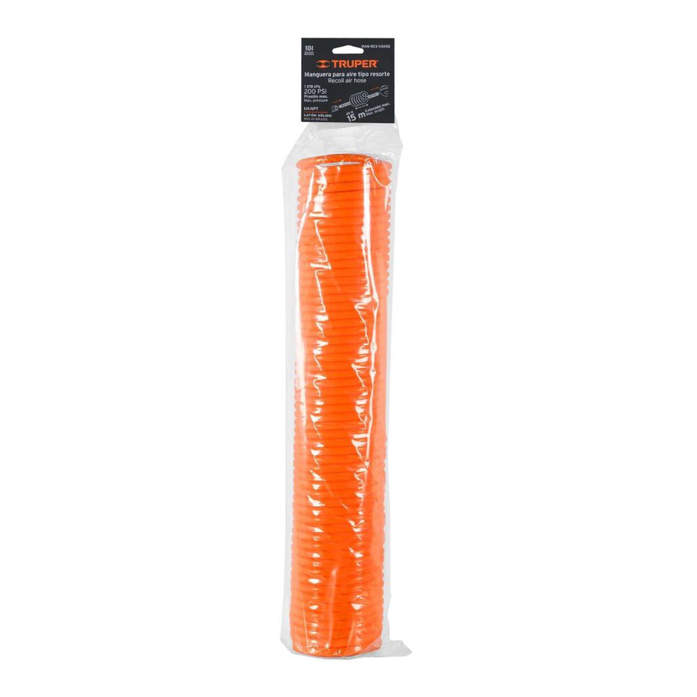 Manguera Tipo Resorte Para Compresor 1/4" X 15.2mts - Truper image number 2.0