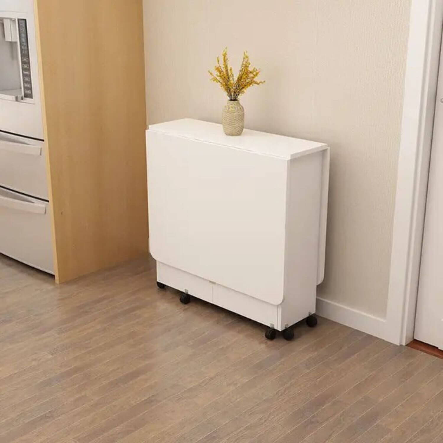 Mesa De Comedor Plegable Blanco 140x80x77 Cm image number 3.0