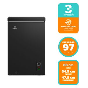 Congelador Freezer Horizontal Dual 97l Fr&iacute;o Directo H100b Negro