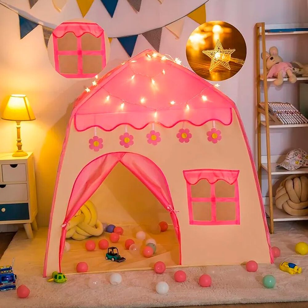Tienda De Juegos Carpa Plegable Para Ni&ntilde;os Castillo Rosa image number 3.0