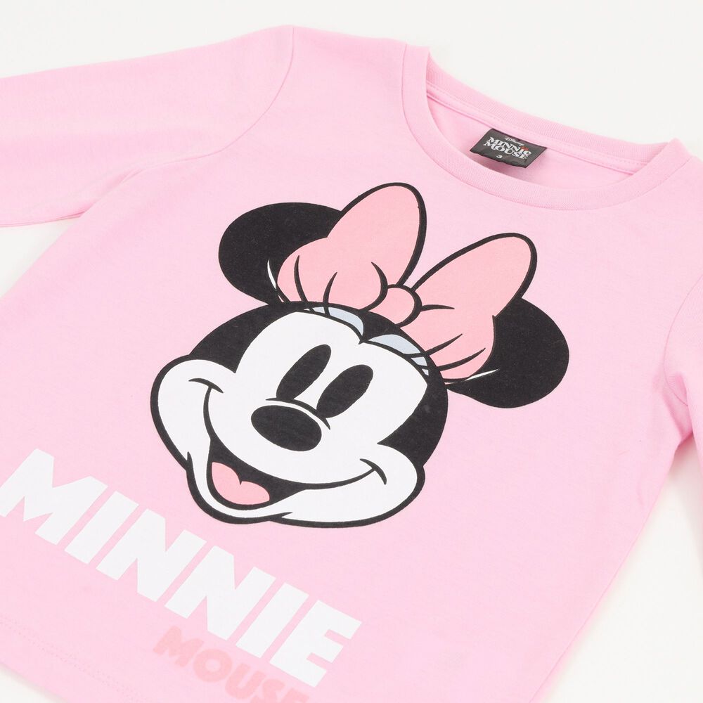 Polera Manga Larga Ni&ntilde;a Minnie Face Rosado Disney image number 2.0