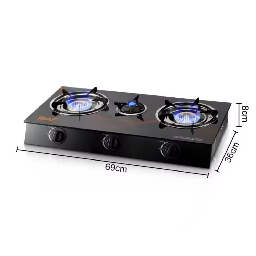 Cocinilla Encimera A Gas Vidrio Templado Raf 3 Platos R8052 image number 2.0