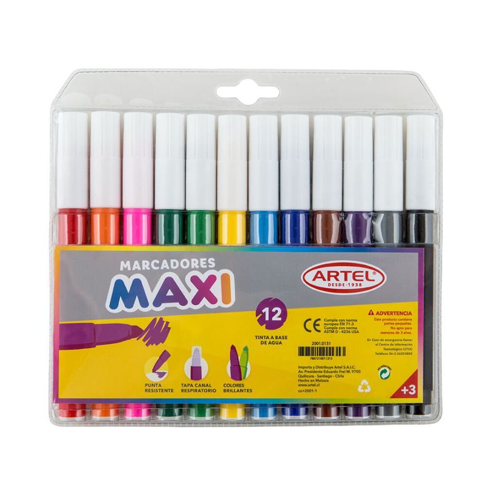 Estuche 12 Marcadores Maxi Artel image number 0.0
