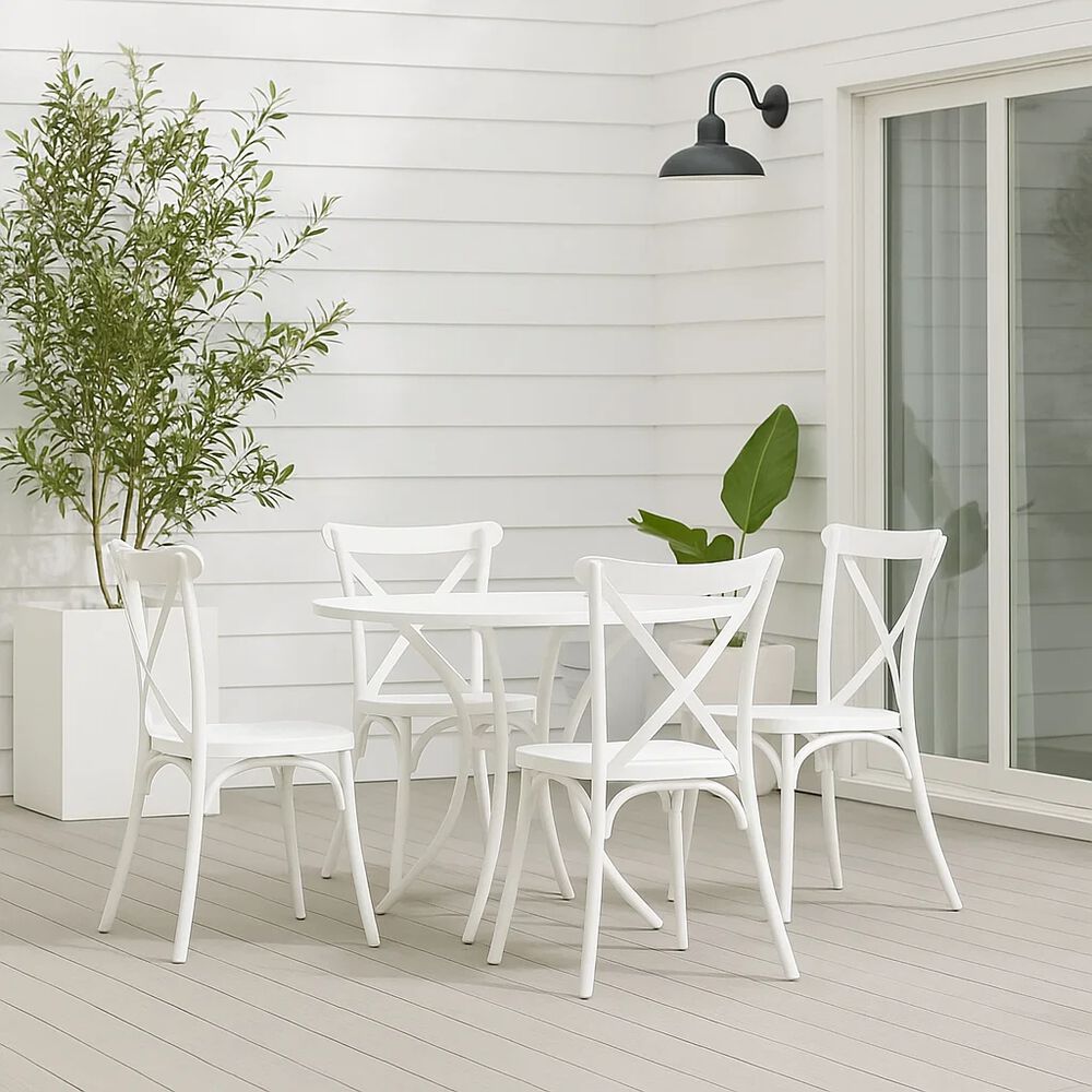 Pack 4 Sillas De Terraza O Comedor Crossback Danubio - Blancas image number 2.0
