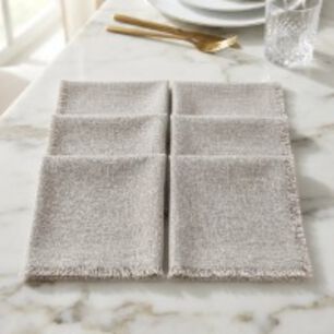 Set De 6 Servilletas De Lino Gris 41x41 Cm