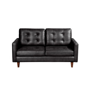 Sofa Napoles 2 Cuerpos Cuero Kentucky Negro