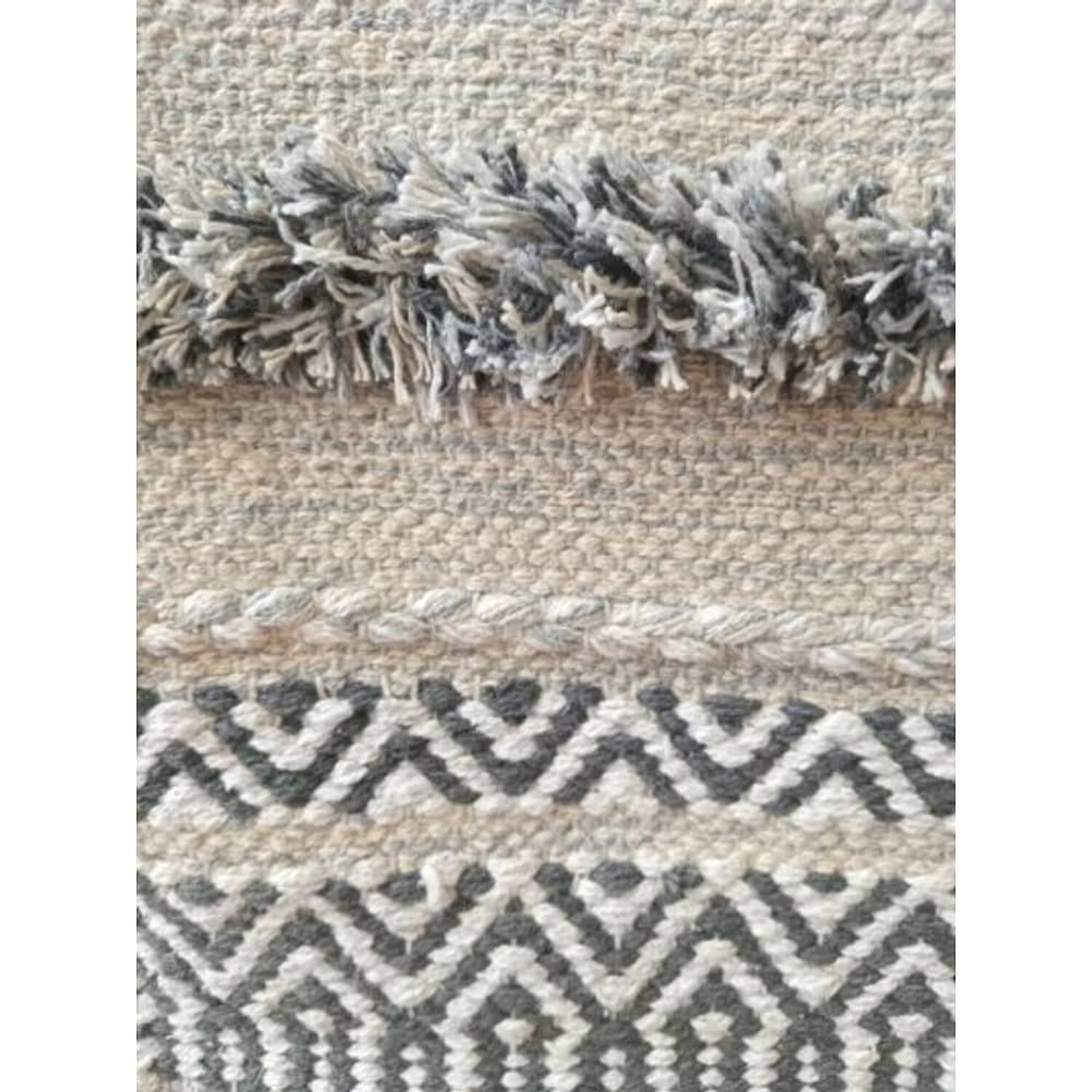 Alfombra Kilim Shaggy Gris Mediana image number 0.0