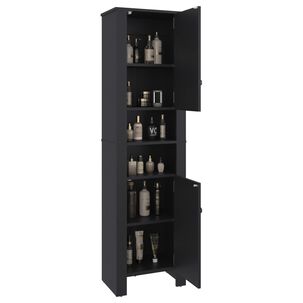 Estante Ba&ntilde;o Organizador 2 Puertas Negro