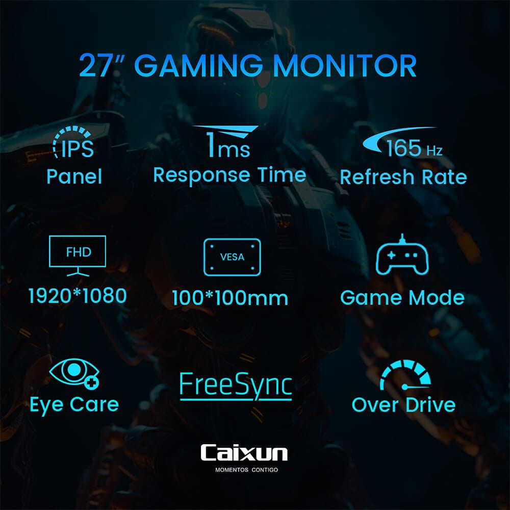 Monitor Gamer Plano Caixun 27" Fhd Ips 165hz Srgb120% Hdmi Dp C27f4f image number 1.0
