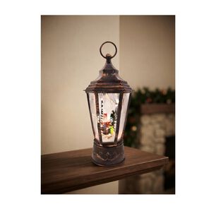 Linterna Navide&ntilde;a Decorativa Con Figura Interior Pl&aacute;stico Y Resina 14cm