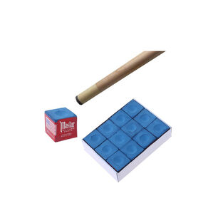 Set 12 Tiza De Pool Azul Gruesa