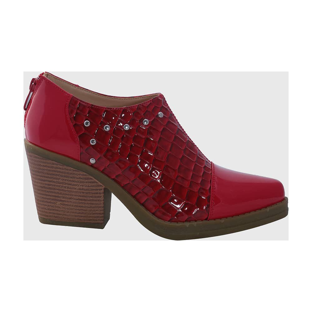 Botin Puntiagudo Tachas Rojo image number 3.0