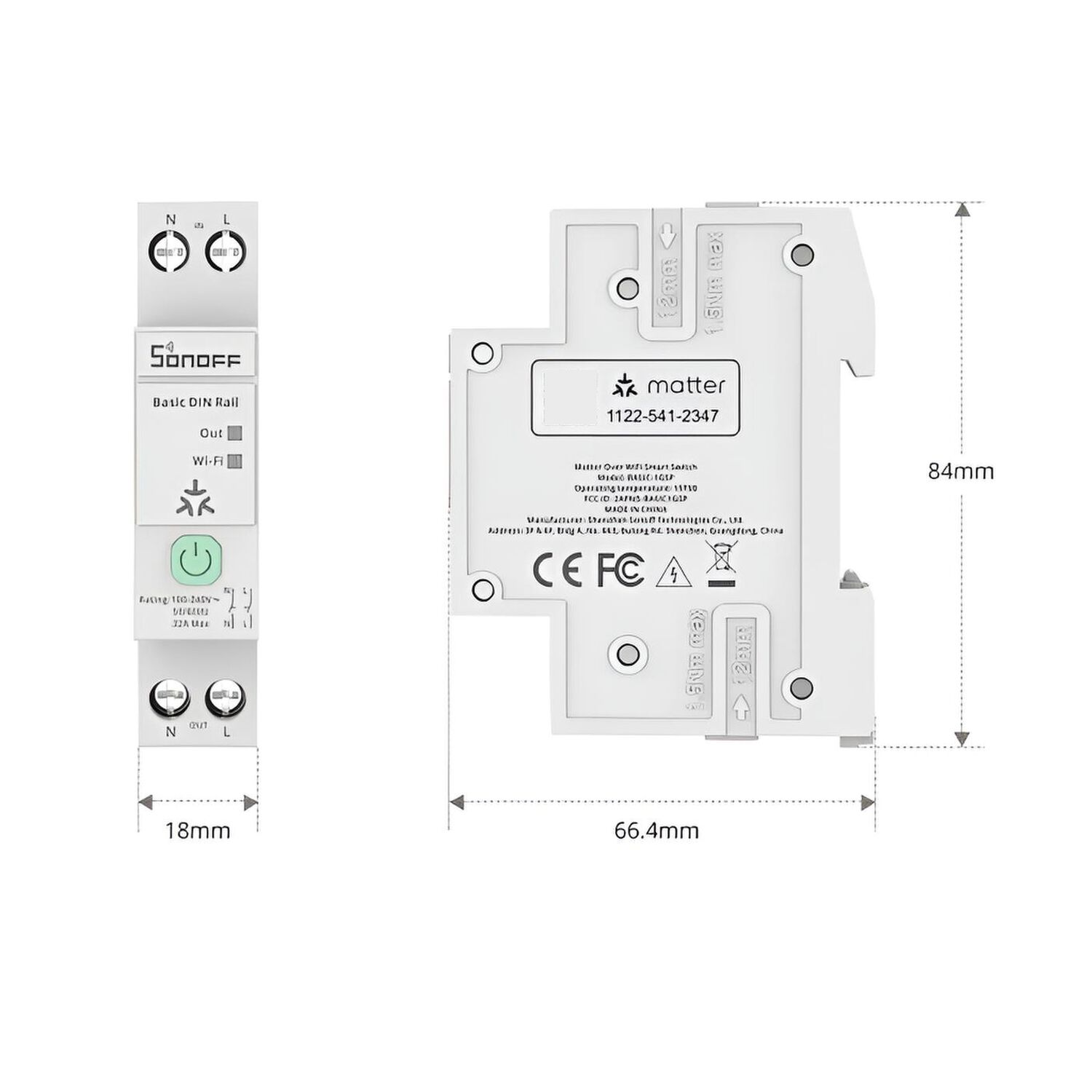Interruptor Wifi Sonoff Basic-1gsp Riel Din 32a Medidor image number 8.0