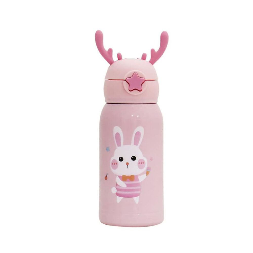 Botella De Agua T&eacute;rmica Portatil 500ml Conejito Rosa Infantil image number 0.0