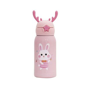 Botella De Agua T&eacute;rmica Portatil 500ml Conejito Rosa Infantil