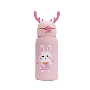 Botella De Agua T&eacute;rmica Portatil 500ml Conejito Rosa Infantil