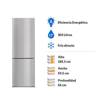 Refrigerador Bottom Freezer Mademsa 480 Plus / Frío Directo / 303 Litros