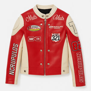 Chaqueta Infantil Varsity Eco Cuero Modelo Racing