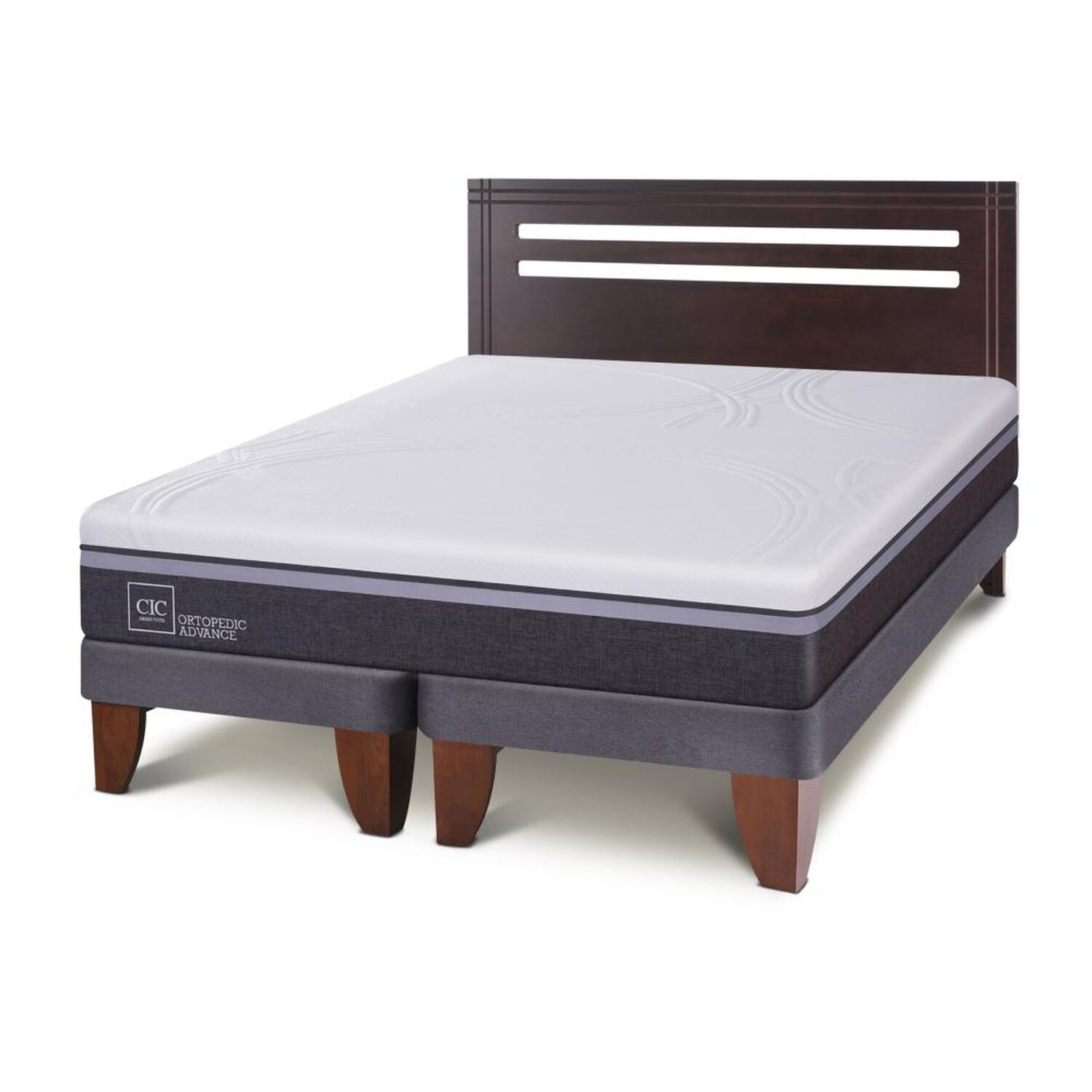 Cama Europea Cic Ortopedic Advance / 2 Plazas / Base Dividida + Respaldo image number 1.0