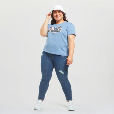 Polera Talla Grande Manga Corta Cuello Redondo Mujer Sexy Large