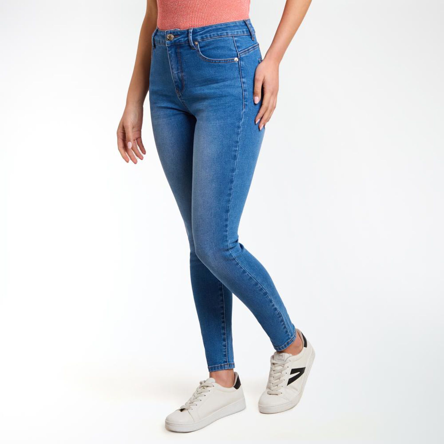 Jeans Tiro Medio Skinny Push Up Mujer Kimera image number 2.0
