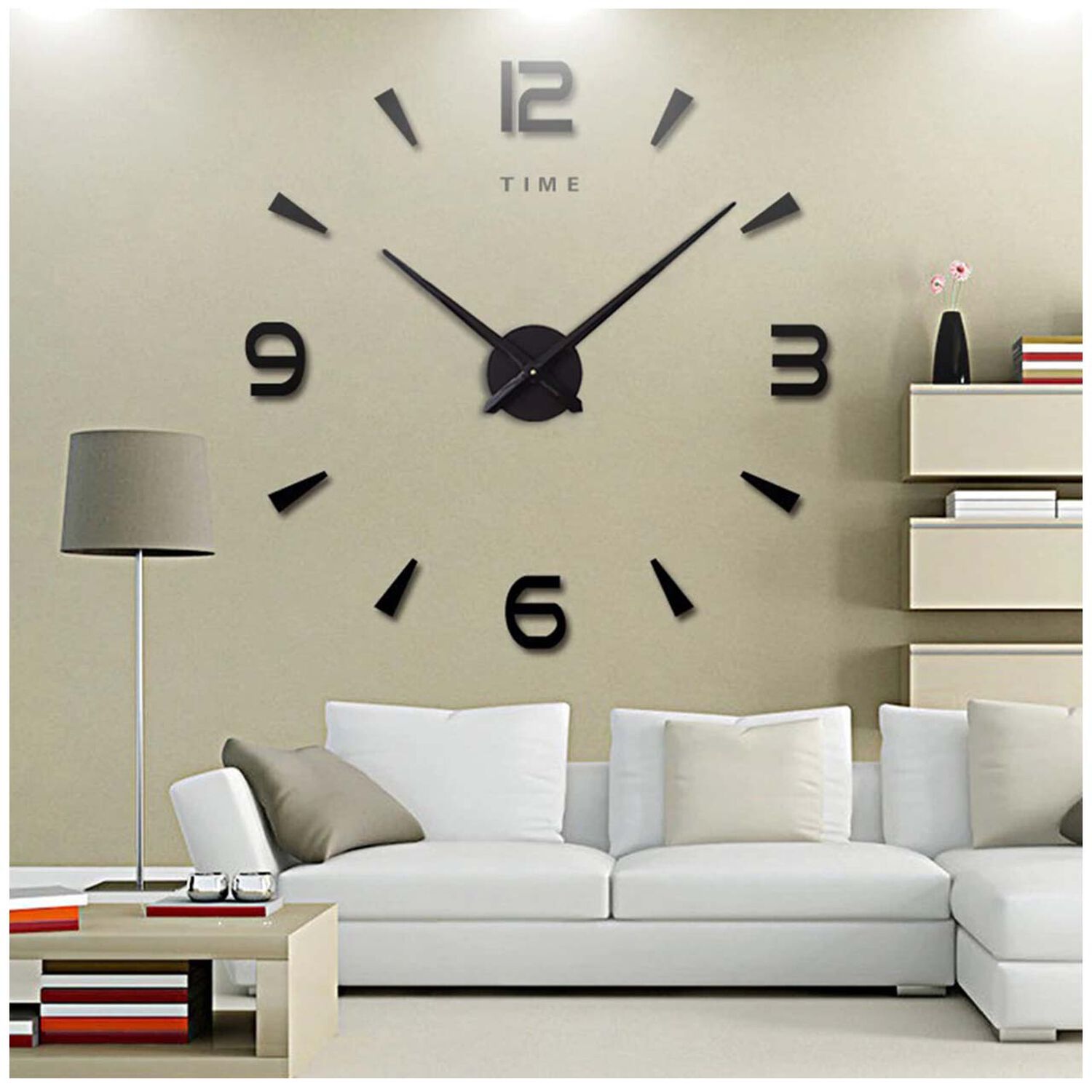 Reloj De Pared Con Pegatinas De Espejo Acr&iacute;lico Negro21 image number 1.0