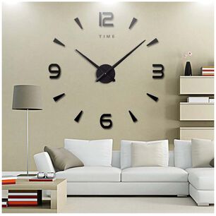 Reloj De Pared Con Pegatinas De Espejo Acr&iacute;lico Negro21
