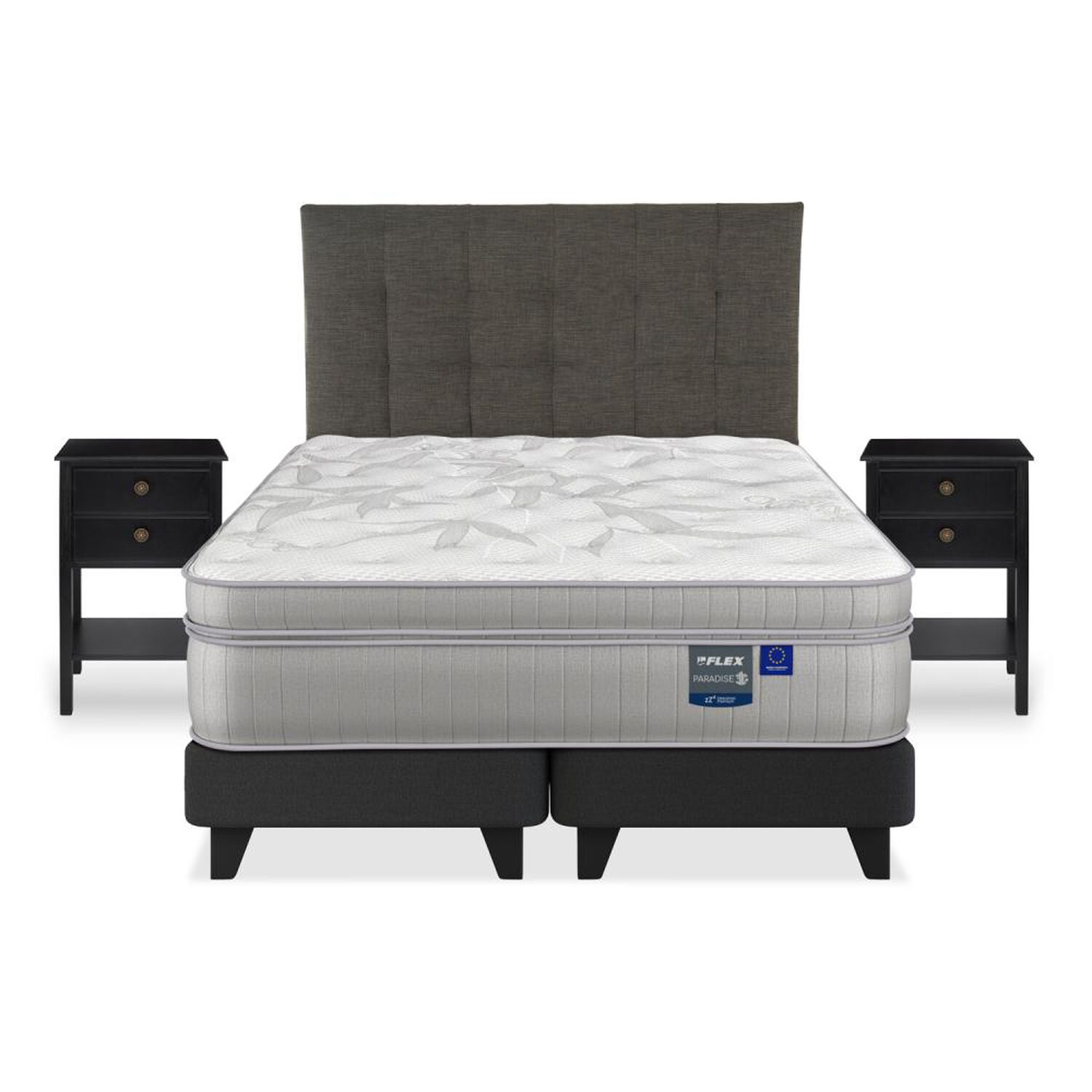Cama Europea Flex Paradise / 2 Plazas / Base Dividida + Set De Maderas image number 1.0