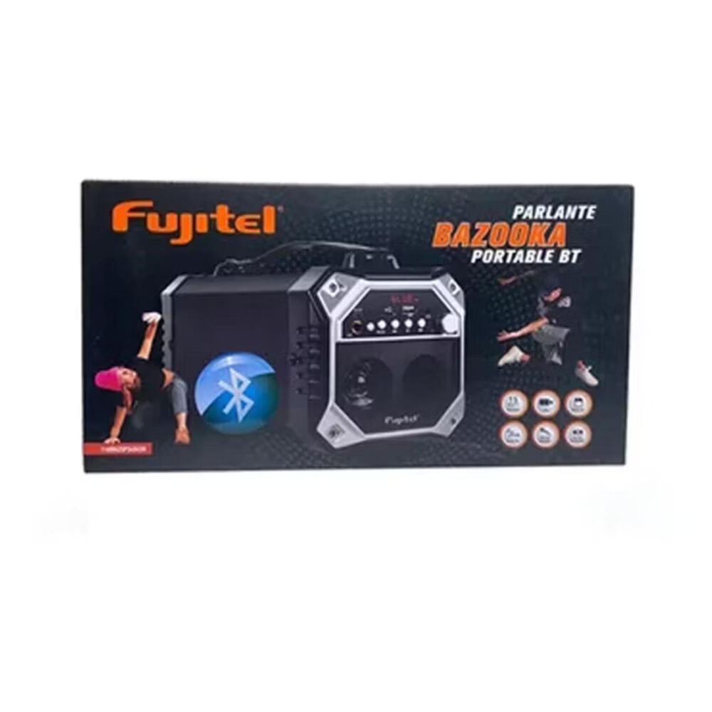 Parlante Bazooka Bluetooth Usb Aux 15w Rms Negro image number 2.0