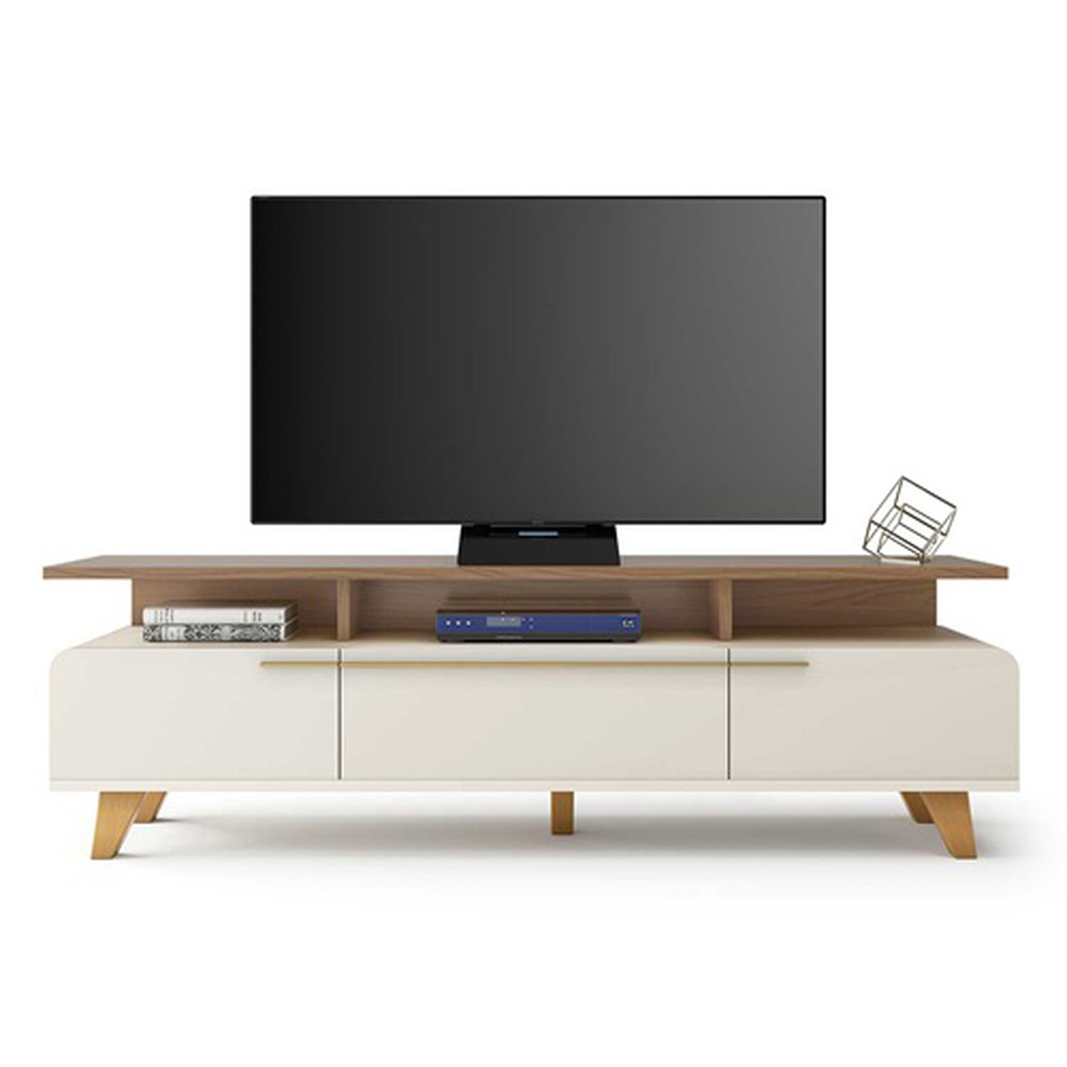 Rack Siena Tv 70" 2.0 Off White Casta&ntilde;o 200 X 61 X 38 Cm image number 3.0