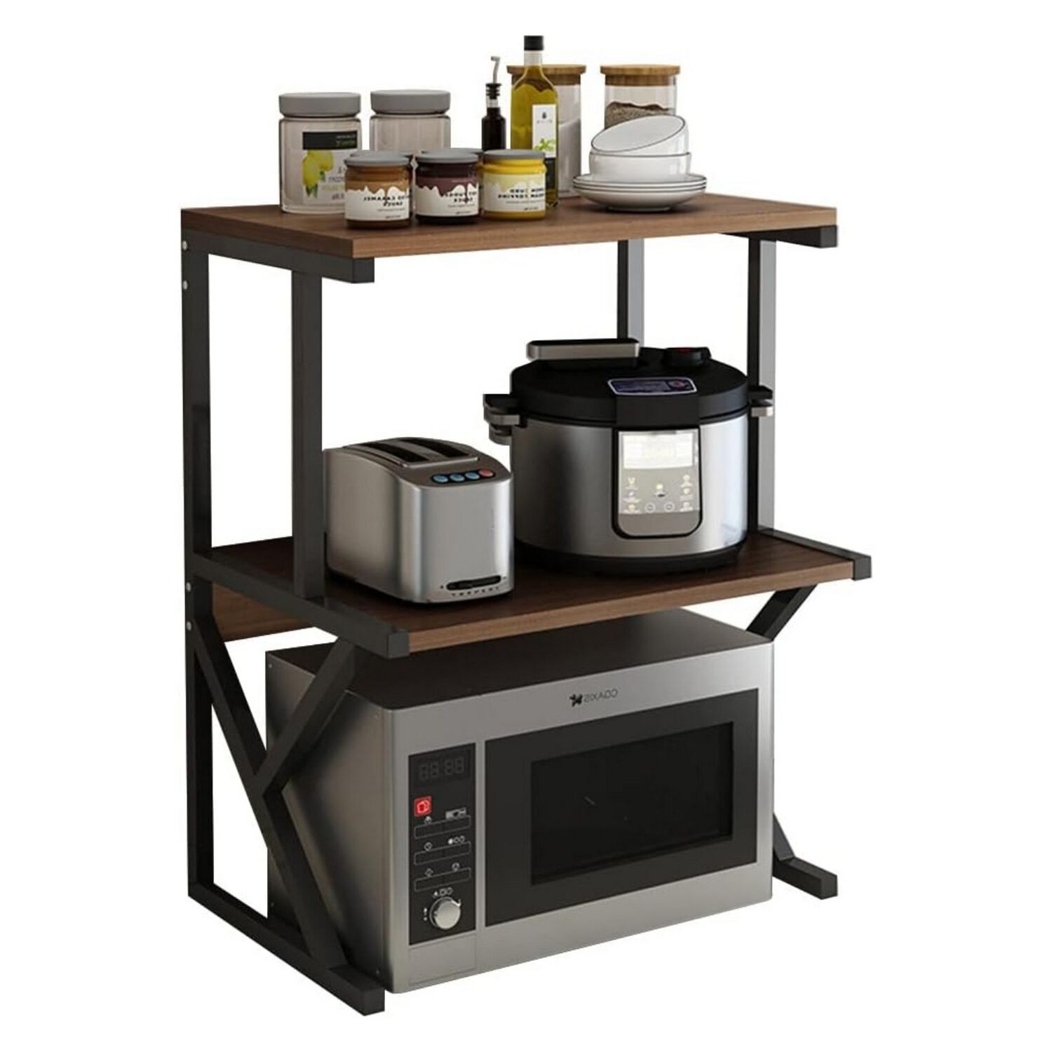 Estante Rack Cocina Microondas Organizador Negro 64x54x37 Cm image number 1.0