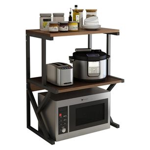 Estante Rack Cocina Microondas Organizador Negro 64x54x37 Cm