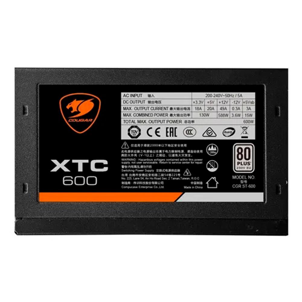 Fuente De Poder Gamer Atx Cougar Xtc 600w Plus 80 High Power image number 2.0