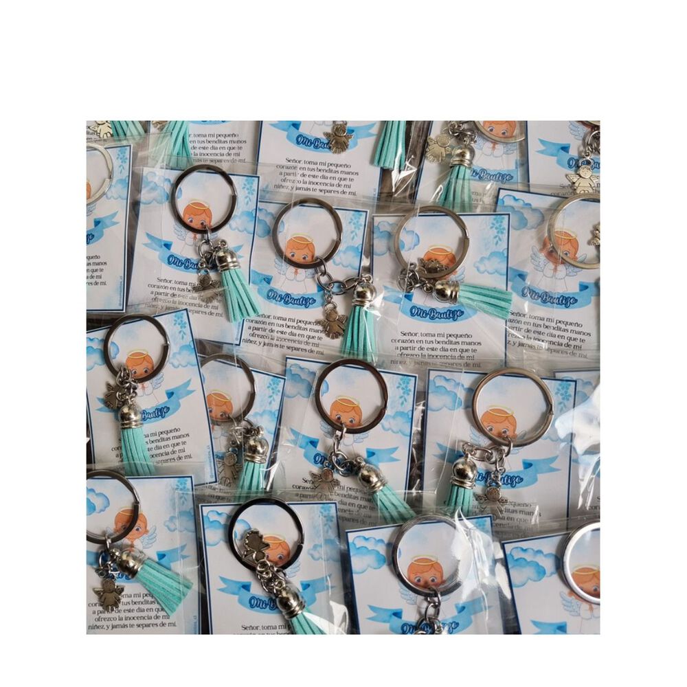 Encintados Recuerdos Bautizo 12 Llaveros + Tarjetas Bautismo image number 2.0