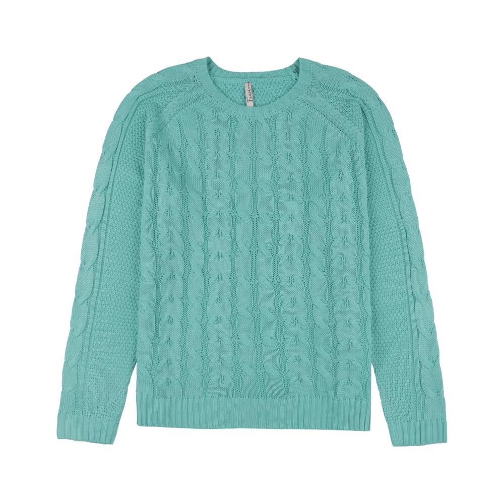 Sweater Trenzado Manga Larga Cuello Redondo Mujer Freedom image number 0.0