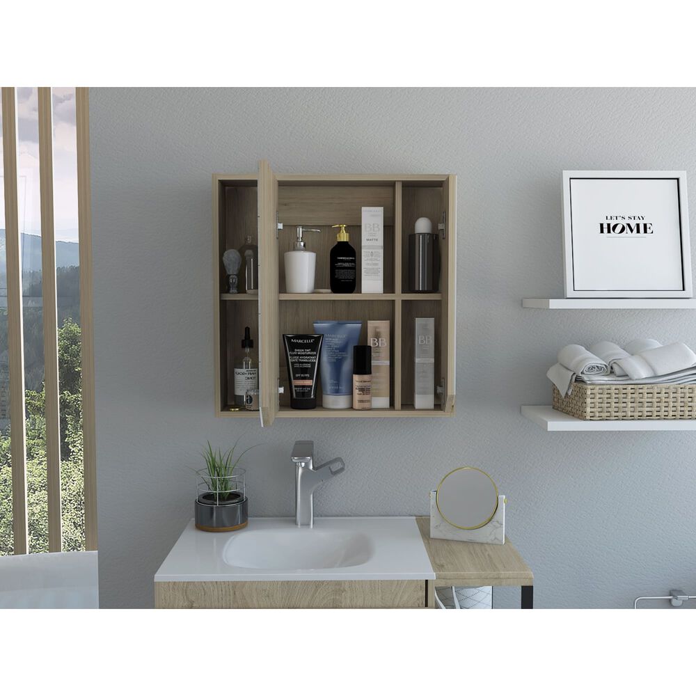 Botiquin De Baño 60x60x13,6 Cm Café Claro Con Espejo image number 5.0