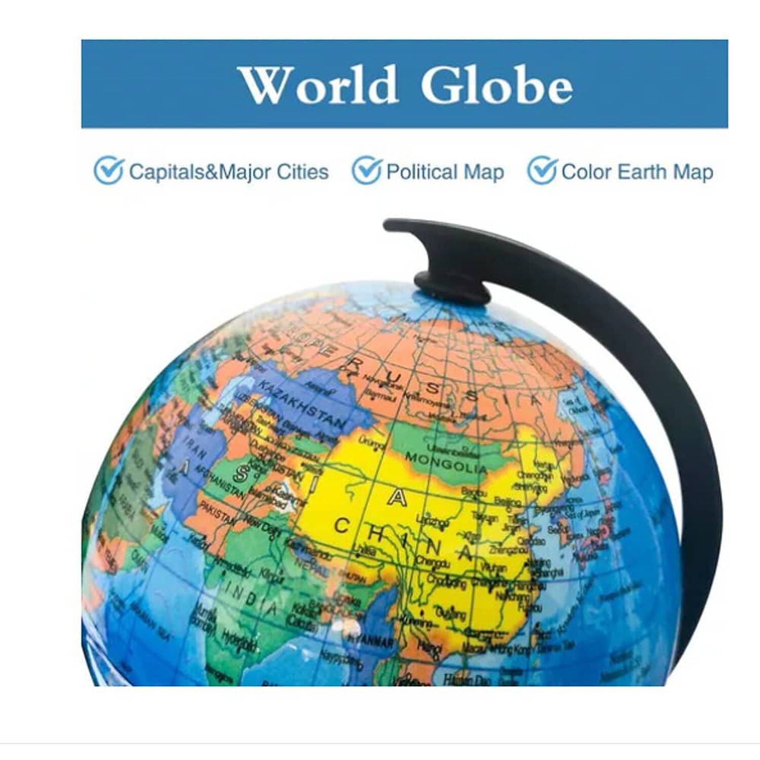 Globo Terraqueo 21,5 Cm 360 Grados, Mapa Mundi + Base Firme image number 3.0