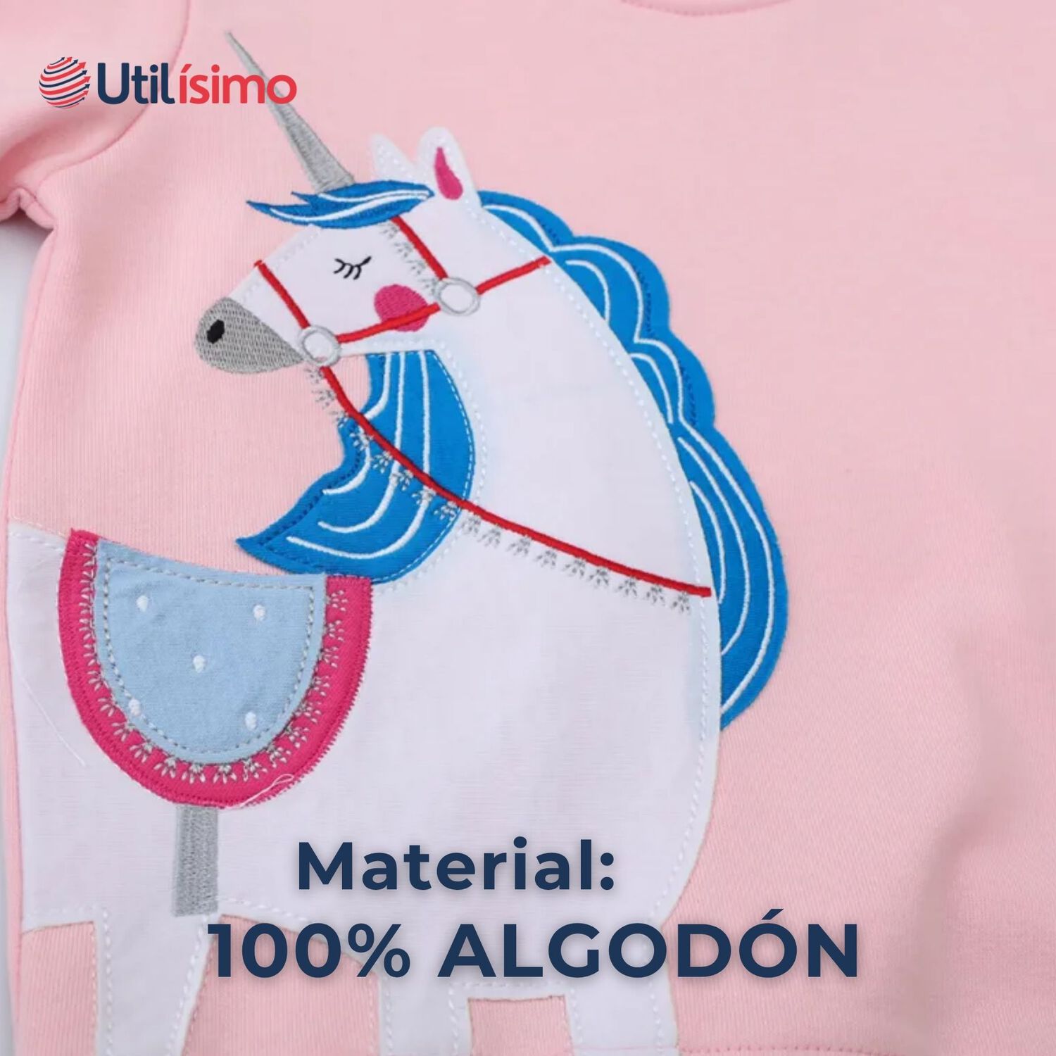 Poler&oacute;n Ni&ntilde;a Manga Larga 100% Algod&oacute;n Rosa Unicornio image number 4.0