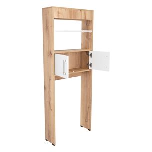 Estante Wc 2 Puertas 3 Repisa Fm-008c Caf&eacute; Claro Y Blanco