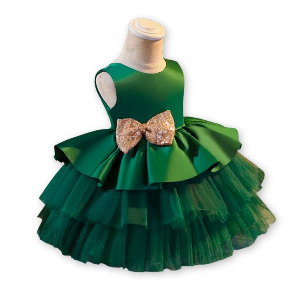 Vestidos De Fiestas Con Tul Y Volantes Para Niñas 1 A 5 Años Princesa Esmeralda image number 3.0