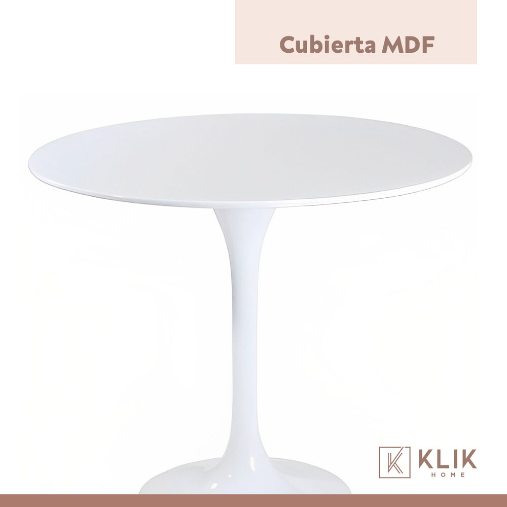 Comedor Mesa Tulip Blanca + 4 Sillas Tulip Acolchada - Menta image number 6.0