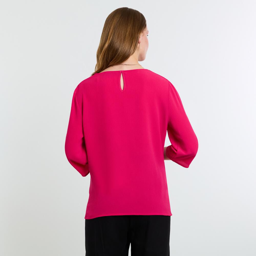Blusa Lisa Manga 3/4 Cuello V Mujer Lesage image number 3.0