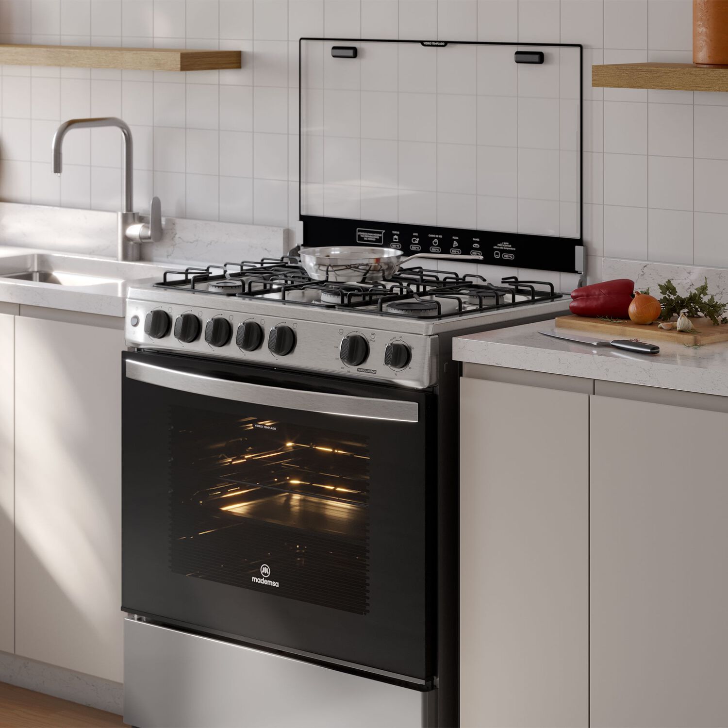 Cocina A Gas 5 Platos Horno Vapor Y Triple Llama Fm5ssc Inox image number 11.0