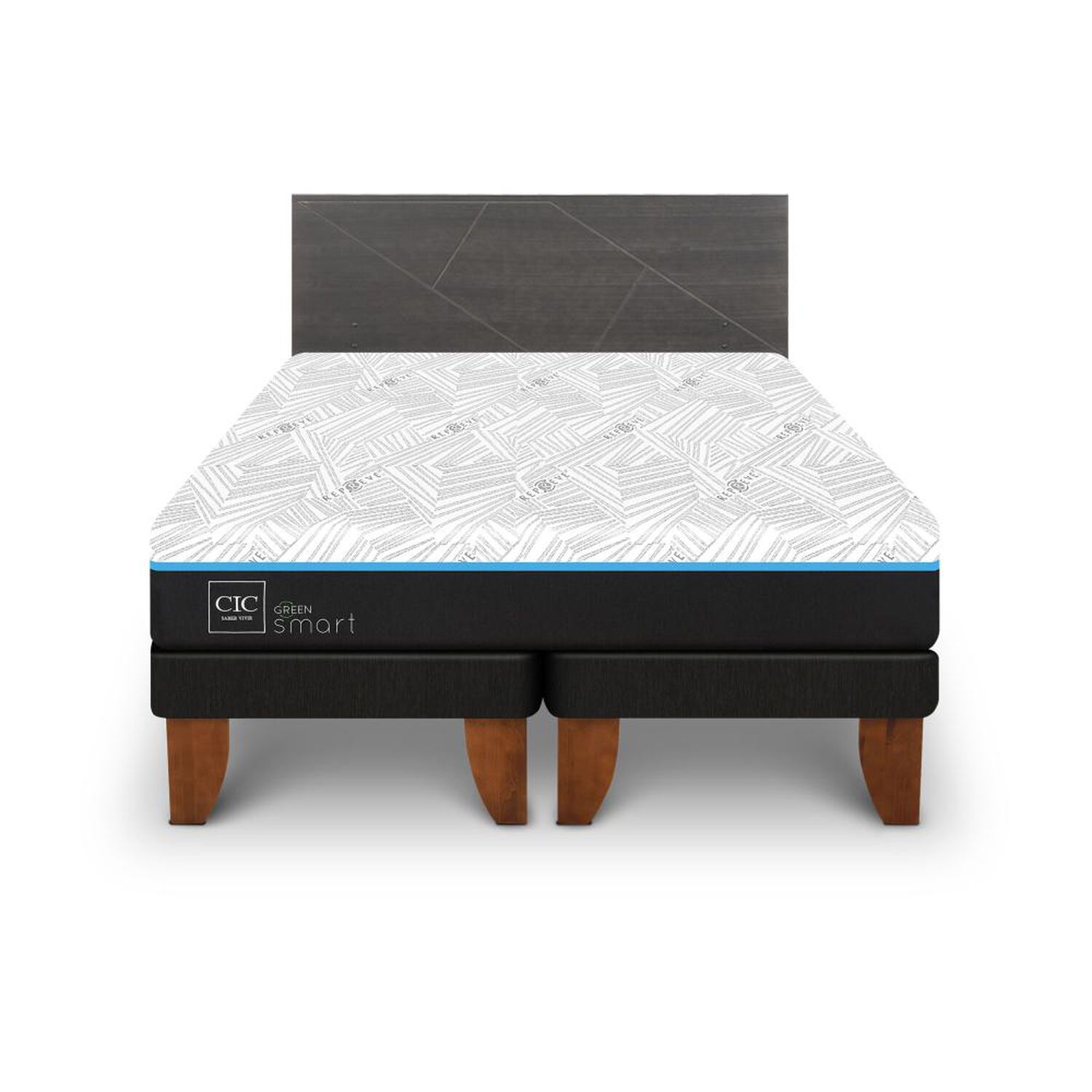 Cama Europea Cic Green Infinity / King / Base Dividida + Respaldo image number 0.0