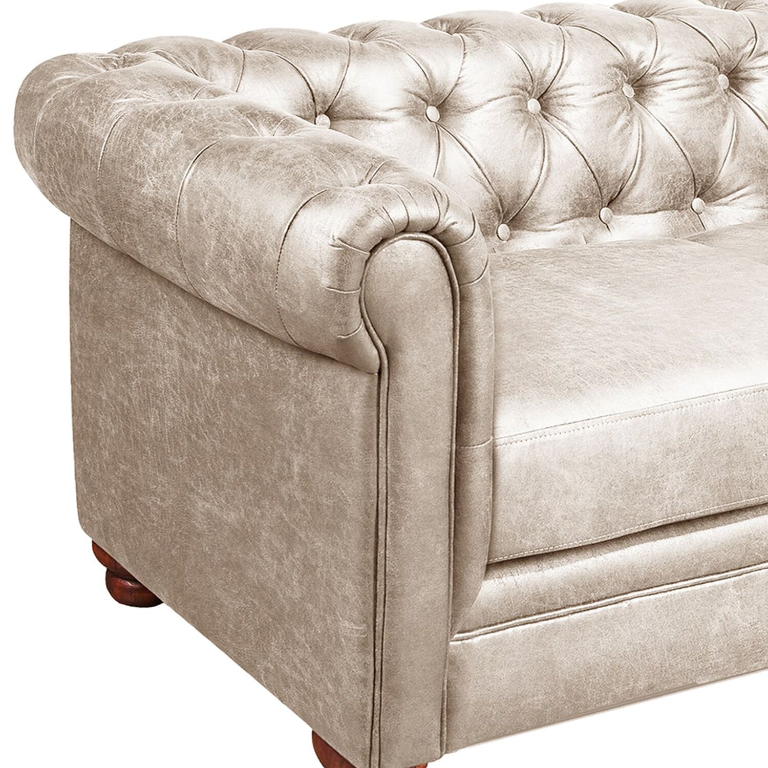 Sofa Florencia 3 Cuerpos Cuero Colorado Beige image number 3.0