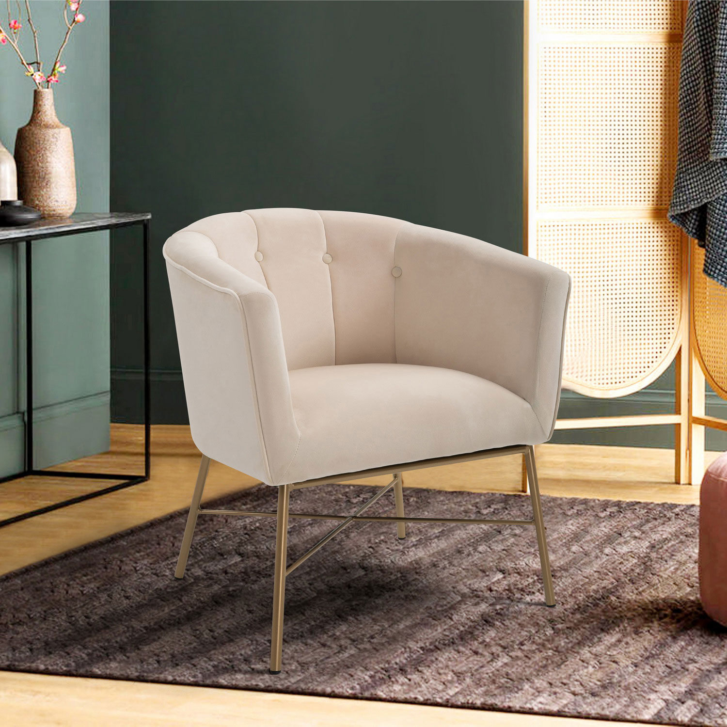 Poltrona Sitial Terciopelo Navona Beige image number 5.0