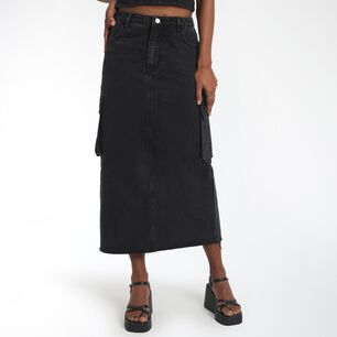 Falda Denim Tiro Medio Cargo Mujer Rolly Go